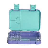 Boîte à bento pour enfants avec dessin animé arc-en-ciel, boîte à lunch portable en plastique avec poignée, sans BPA, étanche, boîte à nourriture pour enfants pour l'école