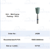 Tête de meulage diamant en céramique SENTERI et tête de meulage en oxyde de zirconium foret de polissage de laboratoire dentaire à puissance manuelle