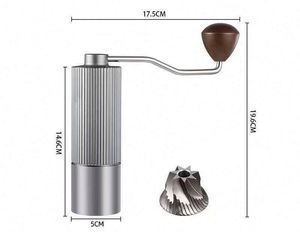 Al-Alloy Body 420 Stainless Steel Burr Homeuse Espresso <b>Mini</b> Small Hand Mill Portable Manual Coffee <b>Grinder</b> with Wood Handle - Product Image 1