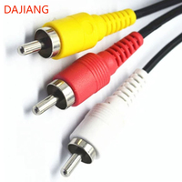 Cable DAJIANG OEM Personalizado de 3.5mm a 3 RCA, Cable de Alta Calidad para Audio y Video AV RCA TV, para Reproductor MP3 y PSP