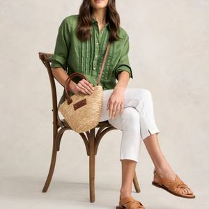 Blusas Personalizadas de Manga Larga Verdes, Cómodas y Transpirables, con Diseños de Encaje, Camisa de Lino y Algodón de Alta Calidad para Mujer - Product Image 6