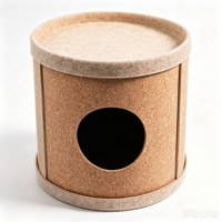 Lit pour chat classique et durable, type grotte et maison d'arbre, pour plusieurs chats de grande taille, design écologique en liège et feutre