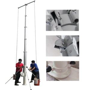 Torre Telescopica Manuale in Alluminio Bianco da 8m, 10m, 12m, 15m, 18m per Telecomunicazioni, con Carico Utile 5-80kg, 6-8 Sezioni, Albero a Manovella - Product Image 4