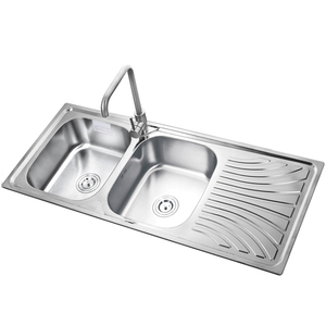 Fregadero de Cocina Empotrable de Acero Inoxidable 304 Antioxidante de 3 Compartimentos K-E10850TB - Product Image 6