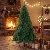 Realistischer Künstlicher Weihnachtsbaum mit Ornamenten PE Kunstweihnachtsbaum LED-Beleuchtung Dekorative Weihnachtspflanze für Innenräume