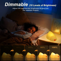 Mignon Pingouin Rechargeable Silicone Veilleuse Tactile Contrôle LED Lampe De Chevet Enfants Cadeau D'anniversaire