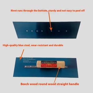 Industrial Stainless Steel Trowel | 0.8mm Blade 4"-12" Width | Heat-Treated Edge | for Concrete/Render/Epoxy Leveling - Product Image 3
