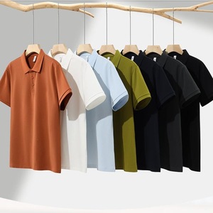 Polo en coton pour homme, coupe ample, antibactérien, pour l'été, vêtement de travail, manches courtes, col une pièce - Product Image 1