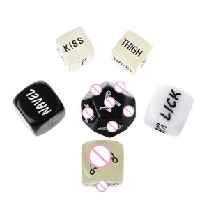 Dados sexuales divertidos para parejas con letras en inglés, diseño de posturas de amor, <span class=keywords><strong>juego</strong></span> auditivo, impermeables, 16x25mm, blanco/negro - Product Image 2