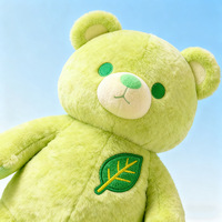Ours en peluche vert lime super doux en coton PP avec doublure en maille, coussin anti-stress pour le confort des enfants, vente en gros