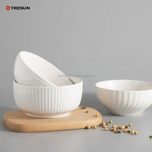 Tazones de Cerámica China Grandes de 6 Pulgadas, Estilo Nórdico, Tallados, Rayados, Coloridos, Ecológicos, Duraderos, para Regalo de Boda - Product Image 4