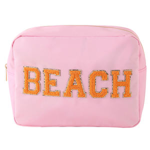 Sac en Nylon à faire soi-même avec des patchs de lettres Chenille, trousse de maquillage, cadeau de noël, sacs à cosmétiques pour le voyage, livraison rapide - Product Image 2