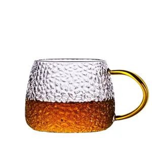 Heat-resistant hammer glass Kungfu Tea Fair Mug and tea glass with colored handle