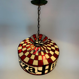 Sensmuel, fábrica de China, venta al por mayor, vidrieras personalizadas, decoración Retro, LED, estilo <span class=keywords><strong>Tiffany</strong></span>, Pizza Hut, lámpara colgante, lámparas colgantes - Product Image 4