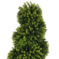 Arbre topiaire en spirale de buis artificiel de 6 pieds, résistant aux UV, plante artificielle en faux cèdre pour l'aménagement paysager extérieur et la décoration de terrasses