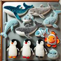 Service OEM ODM Jouets en peluche à aimant de réfrigérateur Sea Life personnalisés Jouets en peluche personnalisés Jouets d'animaux de requin