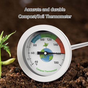 Thermomètre de sol pour compost, à longue sonde, en acier inoxydable, à cadran bimétallique, pour usage domestique - Product Image 6
