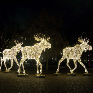 Esculturas de animales de Navidad, iluminación LED 3D <span class=keywords><strong>Exterior</strong></span>, alce iluminado, tamaño gigante - Product Image 5