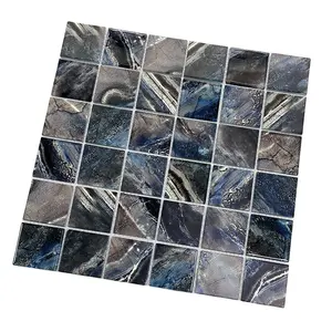 Stickers For Bathroom Bedroom Wall Tiles High Quality Hot Sale Iridescent Glass Mosaic Tile