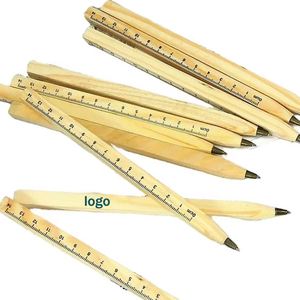Bolígrafo Promocional con Logotipo, Ecológico, de Madera Maciza, Biodegradable, Cuadrado, para Firmas, con Escala Impresa - Product Image 1
