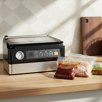 Sellador de Alimentos al Vacío con Pantalla de Vacío de 4.3L y Cámara de -98Kpa para Salsas, Sopas, Carnes y Leche