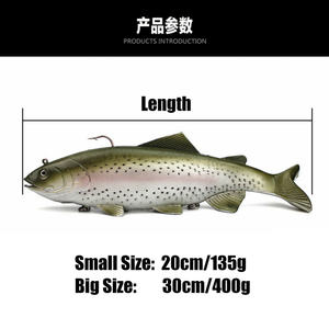 Goture — leurre souple avec <span class=keywords><strong>fil</strong></span> et plomb à l'intérieur, appât artificiel idéal pour la pêche en bateau, 135g, 20cm, 400g, 30cm - Product Image 6