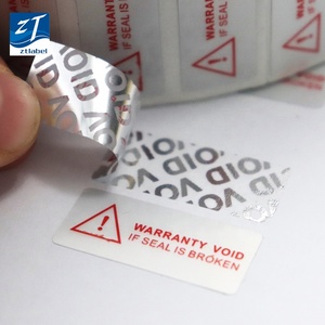 Custom Printing PET Void <strong>Label</strong> Tamper Proof Security Sticker Electric Packing <strong>Warranty</strong> <strong>Label</strong>