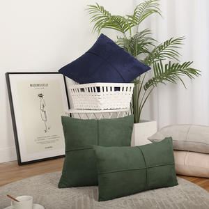 Suede Cross Edge Pillow With Insert European Style Solid Color <b>Cushion</b> For Car Office Home Decor - Product Image 3