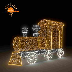 Decoración de Año Nuevo, Adorno Navideño con Motivo de Tren LED para Exhibiciones Festivas, Espectáculo de Luces de Dibujos Animados para Exteriores, en Existencia - Product Image 6