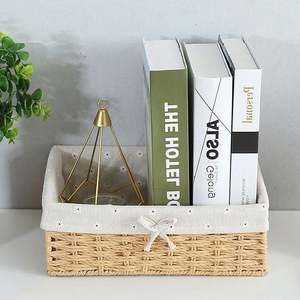 Counter Baskets for Kitchen Imitation Rattan Laundry Basket With Wood Lids <strong>Childrens</strong> <strong>Washing</strong> Stackable Under Shelf Storage Small - Product Image 6
