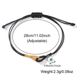 Nueva Pulsera Minimalista Hecha a Mano con Cordón Negro Ajustable y Nudo Dorado Tejido para Mujer - Product Image 4