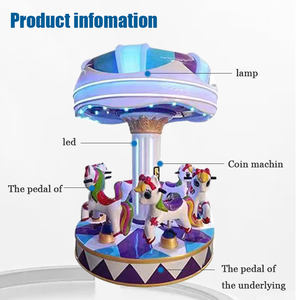 Mesin Permainan <span class=keywords><strong>Carousel</strong></span> Anak-Anak Kustom Langsung dari Pabrik, Wahana <span class=keywords><strong>Carousel</strong></span> Mini 6 Orang untuk Logam Plastik, Warna Dapat Disesuaikan - Product Image 3