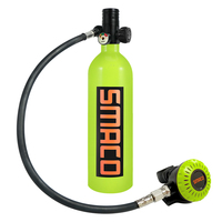 SMACO S400Plus CE – Équipement de plongée sous-marine professionnel en aluminium, mini-bouteille de plongée rechargeable de 1 litre de haute qualité