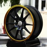 Nouvelles jantes forgées monobloc multi-rayons HTOR Gold Edge Matte Black 5x112/130 ET45/40mm compatibles avec CLE CL pour CLS CLA G-Class