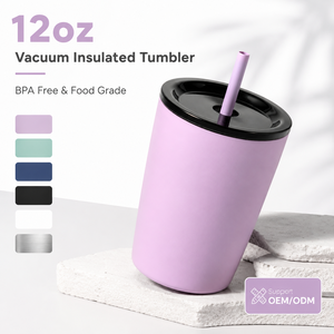 Vaso Térmico de Acero Inoxidable de 350ml (12oz) con Popote, Taza de Viaje Aislada al Vacío, Libre de BPA, Aprobado por la FDA, Logotipo Personalizado para Oficina - Product Image 2