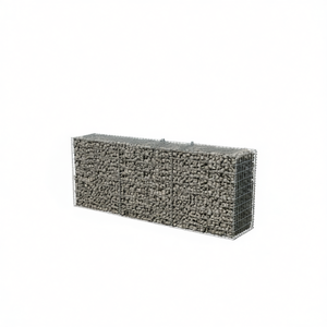Jardinière surélevée en gabion 106,3x19,7x39,4 cm en acier galvanisé, pots de fleurs, design rustique - Product Image 1
