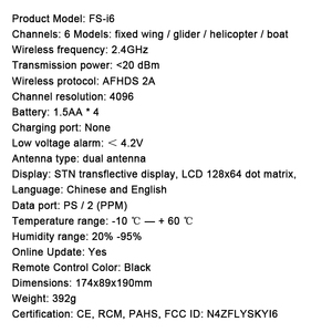 Hot Flysky FS-i6 FS FS-i6X I6 FS ตัวควบคุม I6X รีโมทคอนโทรล2.4GHz AFHDS2A afhds โปรโตคอลเครื่องส่งและตัวรับสัญญาณ2A - Product Image 6