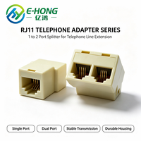 Répartiteur téléphonique E-HONG RJ11 1 entrée 2 sorties 6P4C, adaptateur de ligne téléphonique avec contacts plaqués or, Plug-and-Play pour téléphone et télécopieur