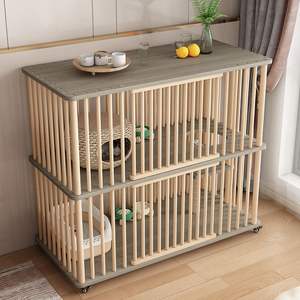 <span class=keywords><strong>Cage</strong></span> à chat en bois véritable élégante et pratique avec une ample surface pour la reproduction et le jeu, accessoires pour chats - Product Image 2
