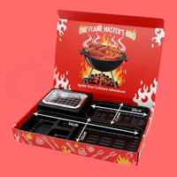 Boîte à bento en carton ondulé écologique portable pour yakitori yakiniku, brochettes de barbecue, compartiment à charbon de bois pour kebabs