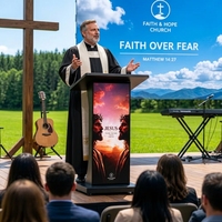 Pantalla LED Flexible P1.86 para Podio y Vitrinas, Señalización Digital para Mostrar Información Durante Discursos en el Escenario Principal/Iglesia
