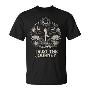 Camiseta Trust The Journey Yoga Spiritual Boho Lotus Moon - Product Image 1