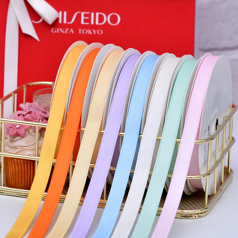 9MM Polyester Cotton Ribbon for Bag Handle Personalized Ribbon Custom Printed Bow With Logo Gift Box String Bow