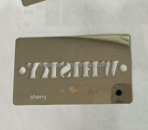 Etiquetas de pescoço vazadas de liga de zinco, <span class=keywords><strong>tag</strong></span> de metal brilhante para pendurar, com corrente, logotipo a laser, decanter de garrafa de vinho - Product Image 4