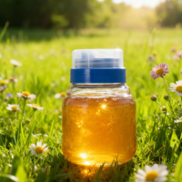Bouteille à miel transparente de haute qualité, pot de conservation scellé, pot de conservation de qualité alimentaire, bouteille en verre pour portionner