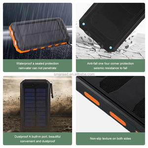 10000mAh Solar Powered IP67 Waterproof Dual <b>LED</b> <b>Flashlights</b> Portable Travel Camping Power Bank With 2 USB Ports JT-SF12000 10000 - Product Image 6