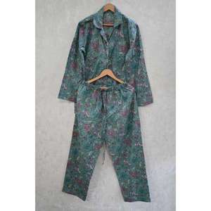 Ensemble de pyjama en coton imprimé floral pour femmes, vêtements de nuit doux, confortables et respirants, vêtements de détente décontractés, vêtements de maison pour femmes - Product Image 3