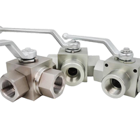 Vanne à boisseau sphérique manuelle en acier inoxydable à trois voies série KHB haute pression pour huile et haute température, personnalisable OEM, contrôle hydraulique