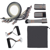 Ensemble de 11 bandes de résistance en latex portables pour fitness, avec ancre de porte, sangle de cheville et sac de transport pour l'entraînement de musculation