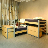 Lit triple ergonomique en métal moderne en forme de L avec bureau intégré, personnalisable, vente en gros d'usine Topohut
